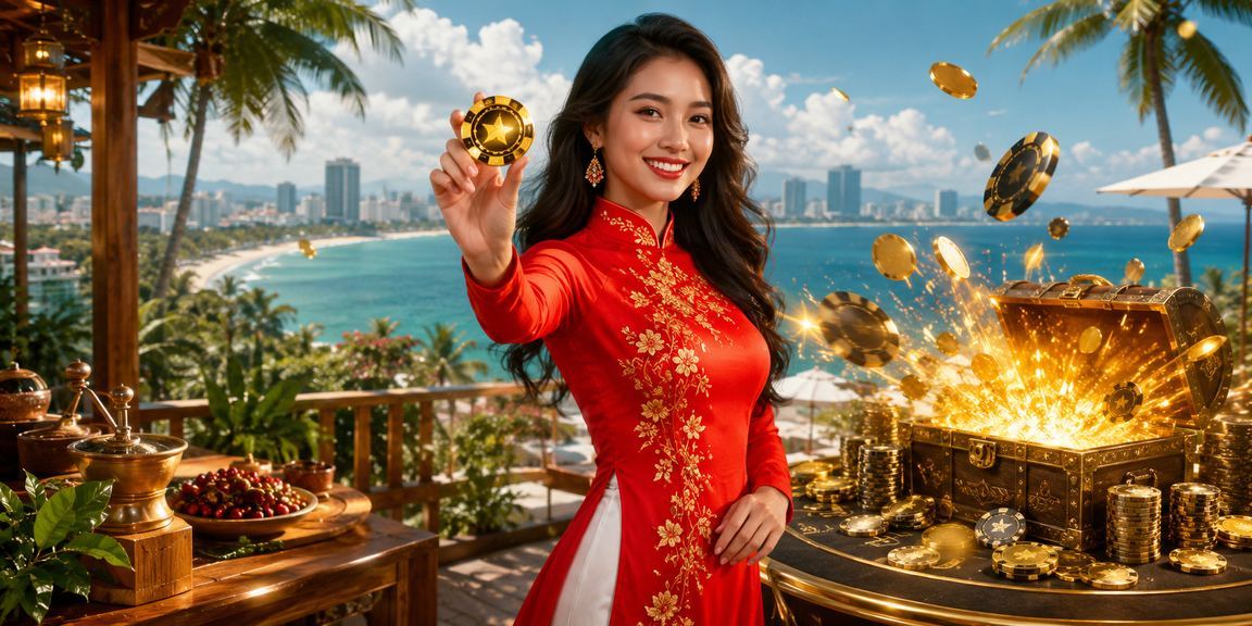 Người dùng tại Đà Nẵng mặc áo dài trải nghiệm app casino và kiểm tra giao dịch